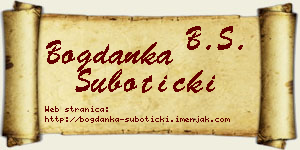 Bogdanka Subotički vizit kartica